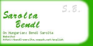 sarolta bendl business card